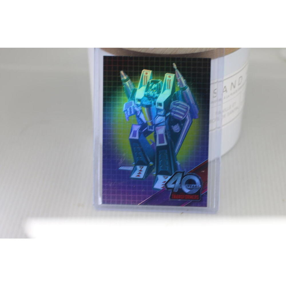 Transformers 40 Years Holographic Trading Card Skywarp plane robot mode